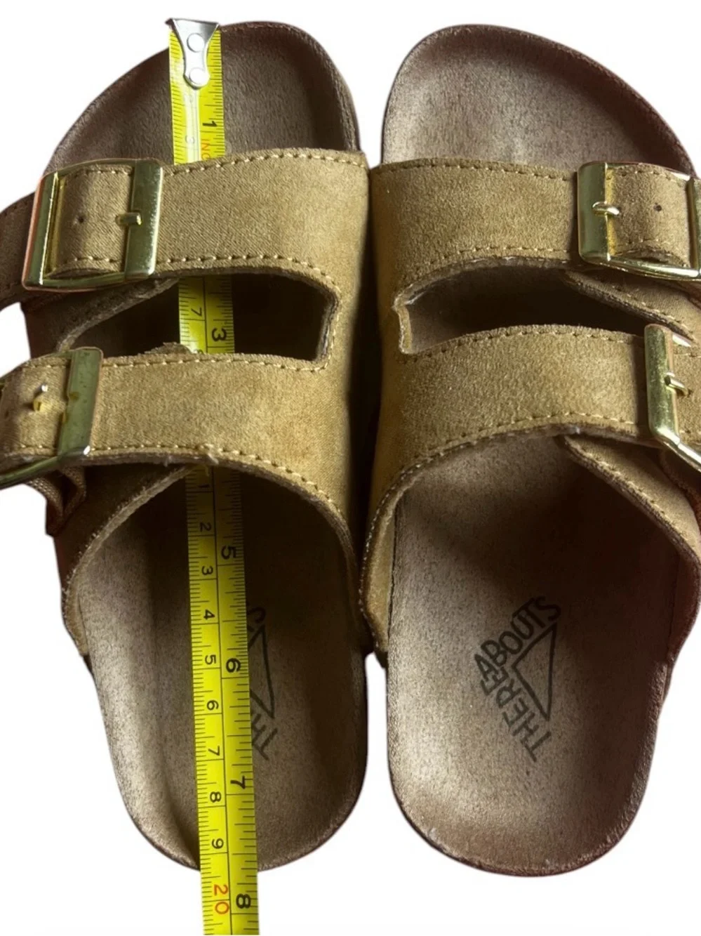The Abouts Kids Suede Double-Buckle Sandals in Tan